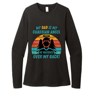 My Dad Is My Guardian Angel Retro Style Womens CVC Long Sleeve Shirt