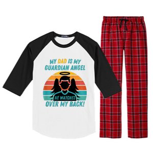 My Dad Is My Guardian Angel Retro Style Raglan Sleeve Pajama Set