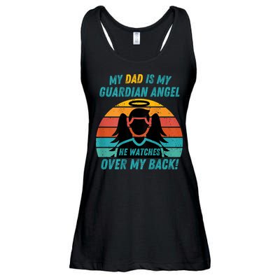 My Dad Is My Guardian Angel Retro Style Ladies Essential Flowy Tank