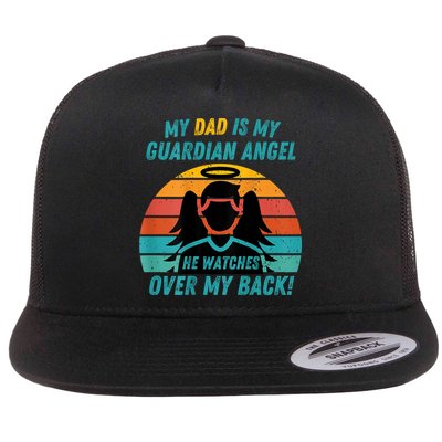 My Dad Is My Guardian Angel Retro Style Flatbill Hat