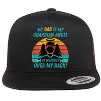 My Dad Is My Guardian Angel Retro Style Flat Bill Trucker Hat