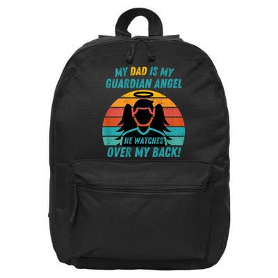 My Dad Is My Guardian Angel Retro Style 16 in Basic Backpack