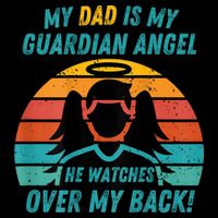 My Dad Is My Guardian Angel Retro Style 16 in Basic Backpack