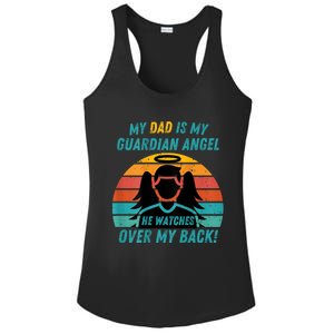 My Dad Is My Guardian Angel Retro Style Ladies PosiCharge Competitor Racerback Tank