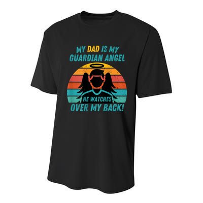 My Dad Is My Guardian Angel Retro Style Youth Performance Sprint T-Shirt