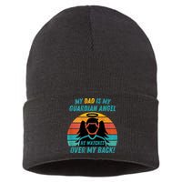 My Dad Is My Guardian Angel Retro Style Sustainable Knit Beanie