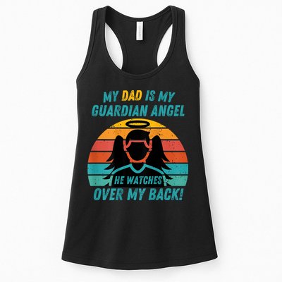 My Dad Is My Guardian Angel Retro Style Womens Tank Top