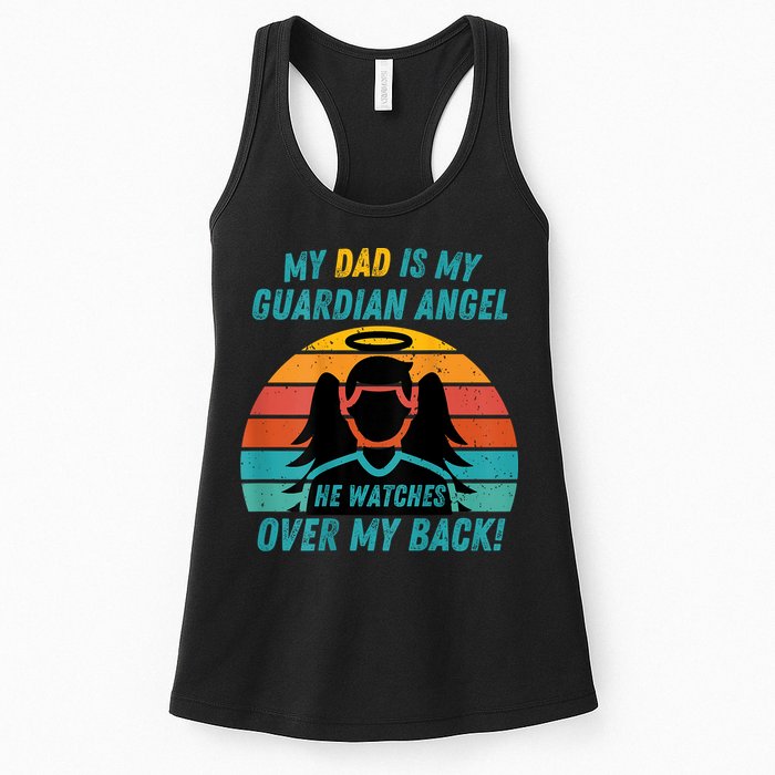 My Dad Is My Guardian Angel Retro Style Womens Tank Top