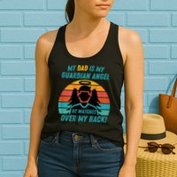 My Dad Is My Guardian Angel Retro Style Womens Tank Top