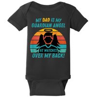 My Dad Is My Guardian Angel Retro Style Baby Bodysuit