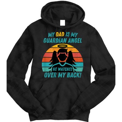 My Dad Is My Guardian Angel Retro Style Tie Dye Hoodie