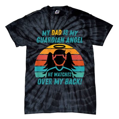 My Dad Is My Guardian Angel Retro Style Tie-Dye T-Shirt