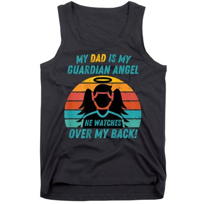 My Dad Is My Guardian Angel Retro Style Tank Top