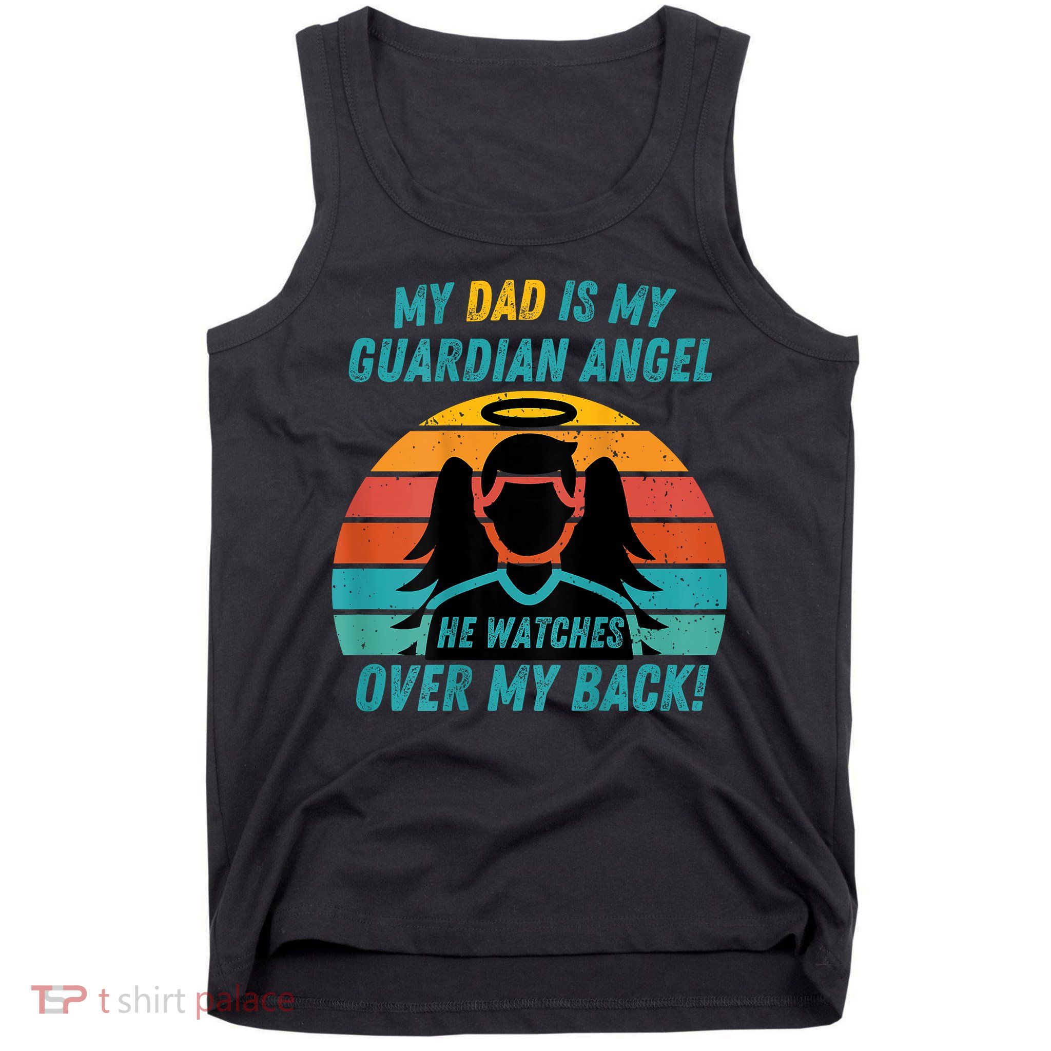My Dad Is My Guardian Angel Retro Style Tank Top