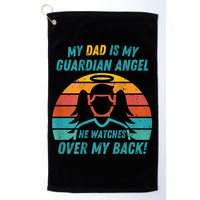 My Dad Is My Guardian Angel Retro Style Golf Towel