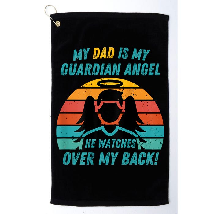 My Dad Is My Guardian Angel Retro Style Golf Towel