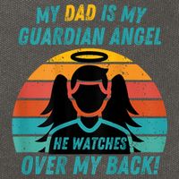 My Dad Is My Guardian Angel Retro Style Cotton Canvas Backpack