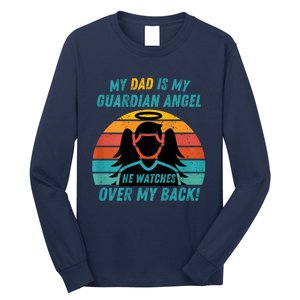 My Dad Is My Guardian Angel Retro Style Long Sleeve Shirt