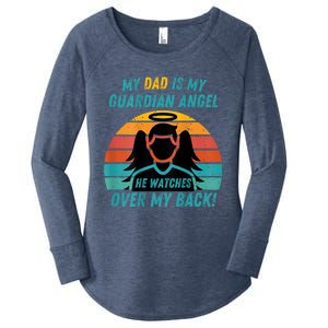 My Dad Is My Guardian Angel Retro Style Women's Perfect Tri Tunic Long Sleeve Shirt