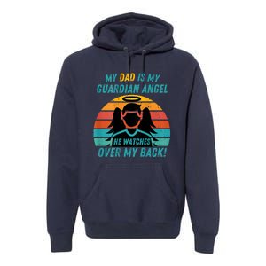 My Dad Is My Guardian Angel Retro Style Premium Hoodie