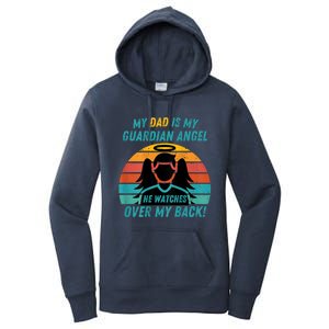 My Dad Is My Guardian Angel Retro Style Women's Pullover Hoodie