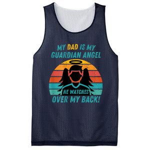 My Dad Is My Guardian Angel Retro Style Mesh Reversible Basketball Jersey Tank