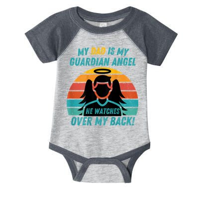 My Dad Is My Guardian Angel Retro Style Infant Baby Jersey Bodysuit