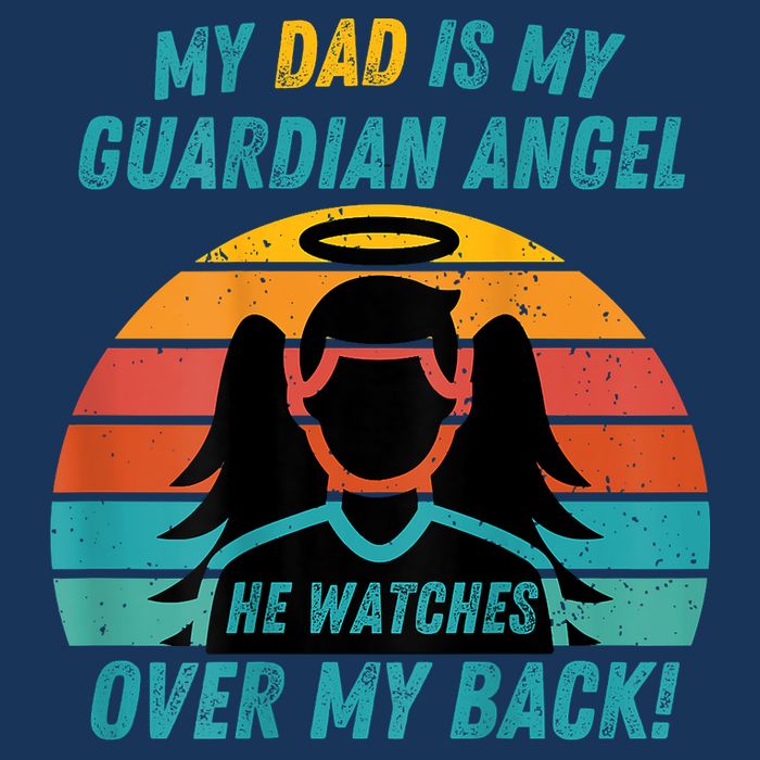 My Dad Is My Guardian Angel Retro Style Infant Baby Jersey Bodysuit