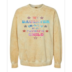 My Daughter In Law Is My Favorite Child Father's Day In Law Colorblast Crewneck Sweatshirt