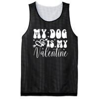 My Dog Is My Valentine Dog Valentines Day Mesh Reversible Basketball Jersey Tank