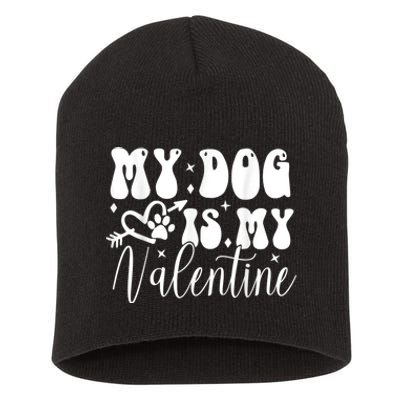 My Dog Is My Valentine Dog Valentines Day Short Acrylic Beanie