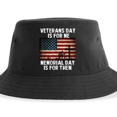 Memorial Day Is For Them Veteran's Day Is For Me Veteran Sustainable Bucket Hat