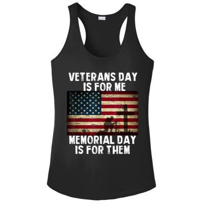Memorial Day Is For Them Veteran's Day Is For Me Veteran Ladies PosiCharge Competitor Racerback Tank