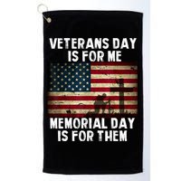 Memorial Day Is For Them Veteran's Day Is For Me Veteran Golf Towel