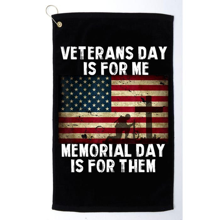 Memorial Day Is For Them Veteran's Day Is For Me Veteran Golf Towel