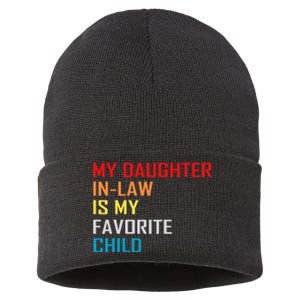 My Daughter In Law Is My Favorite Child Retro Family Humor Sustainable Knit Beanie