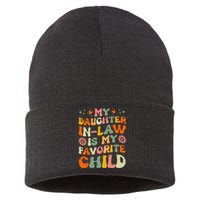 My Daughterinlaw Is My Favorite Child Funny Fathers Day Sustainable Knit Beanie