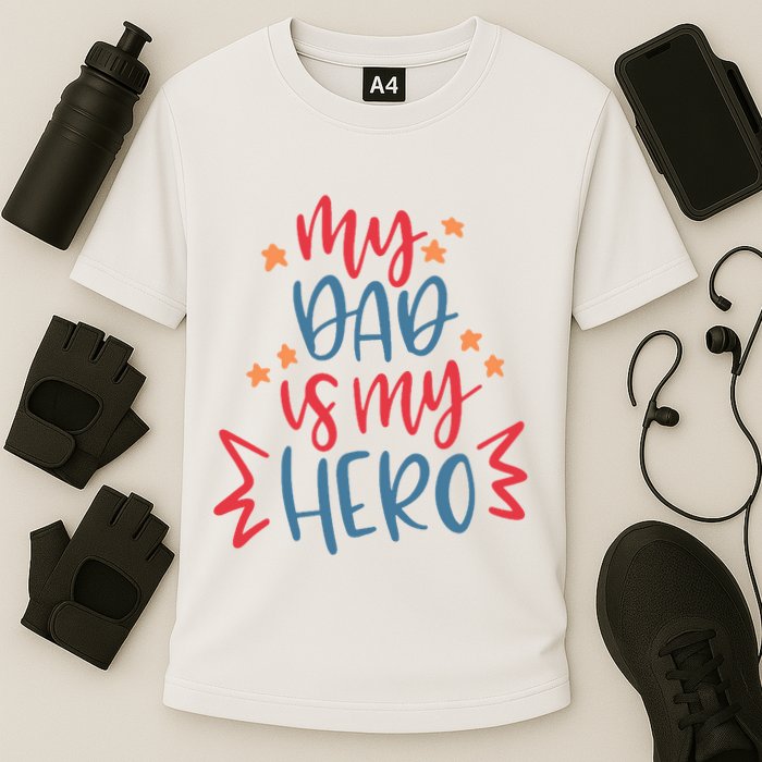 My Dad Is My Hero Cute Gift Cooling Performance Crew T-Shirt