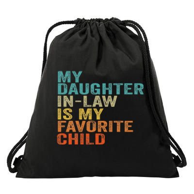 My Daughter In Law Is My Favorite Child Retro Vintage Drawstring Bag