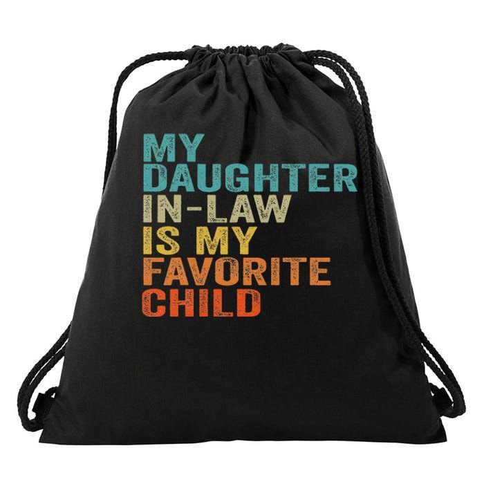 My Daughter In Law Is My Favorite Child Retro Vintage Drawstring Bag