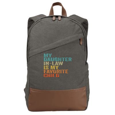 My Daughter In Law Is My Favorite Child Retro Vintage Cotton Canvas Backpack