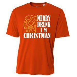 Merry Drunk I´M Christmas Beer Gift Cooling Performance Crew T-Shirt