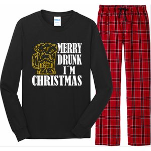 Merry Drunk I´M Christmas Beer Gift Long Sleeve Pajama Set