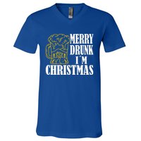 Merry Drunk I´M Christmas Beer Gift V-Neck T-Shirt