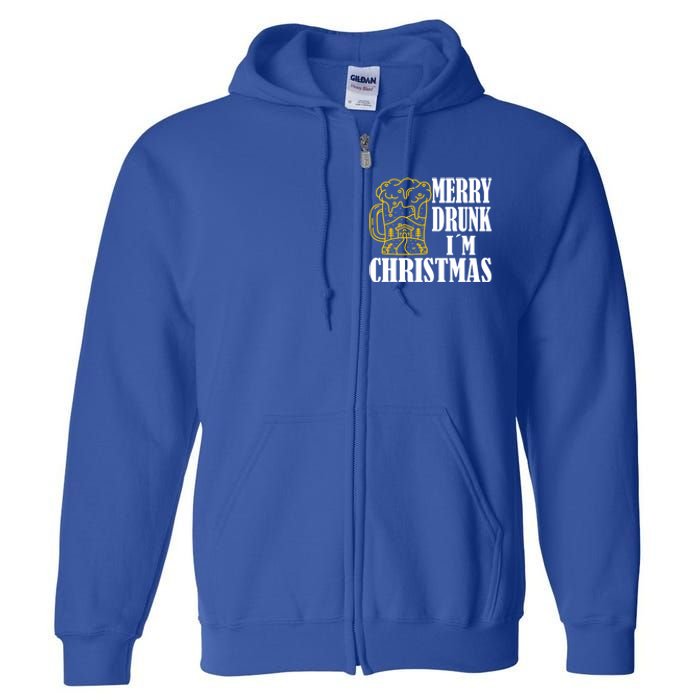 Merry Drunk I´M Christmas Beer Gift Full Zip Hoodie