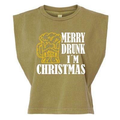 Merry Drunk I´M Christmas Beer Gift Garment-Dyed Women's Muscle Tee