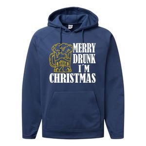 Merry Drunk I´M Christmas Beer Gift Performance Fleece Hoodie