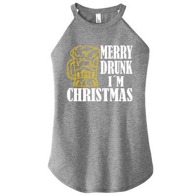 Merry Drunk I´M Christmas Beer Gift Women’s Perfect Tri Rocker Tank