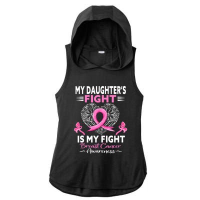 My Daughter Is A Survivor Breast Cancer Awareness Ladies PosiCharge Tri-Blend Wicking Draft Hoodie Tank