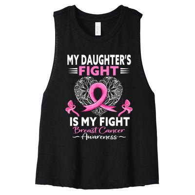 My Daughter Is A Survivor Breast Cancer Awareness Women's Racerback Cropped Tank